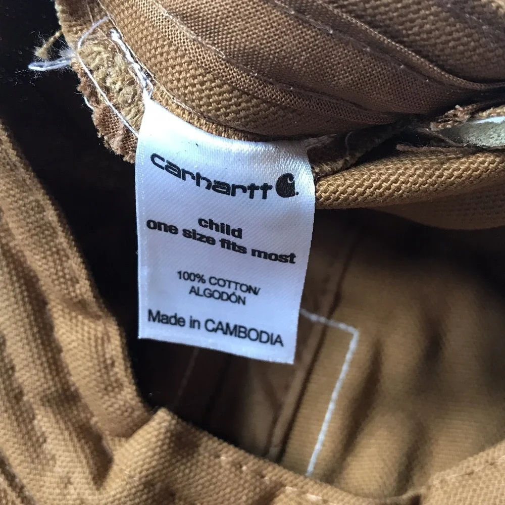 Carhartt Hat Cap‎ Strap Back Youth Canvas Brown ChildAdjustable Outdoor Unisex